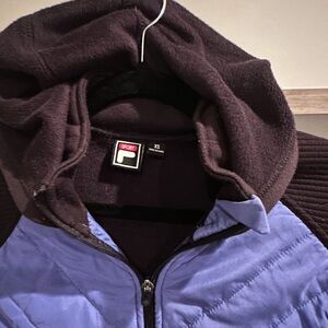 Fila Sport Hooded Jacket in Purple and Brown